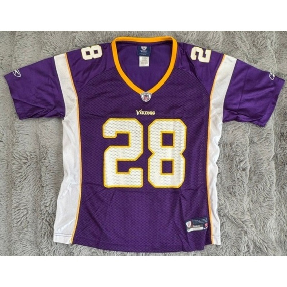 Reebok NFL Minnesota Vikings Adrian Peterson 28 Jersey Purple Womens Size Large
